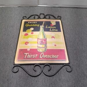 Vintage Sparkling Lemon Lime Thirst Quencher Metal Sign